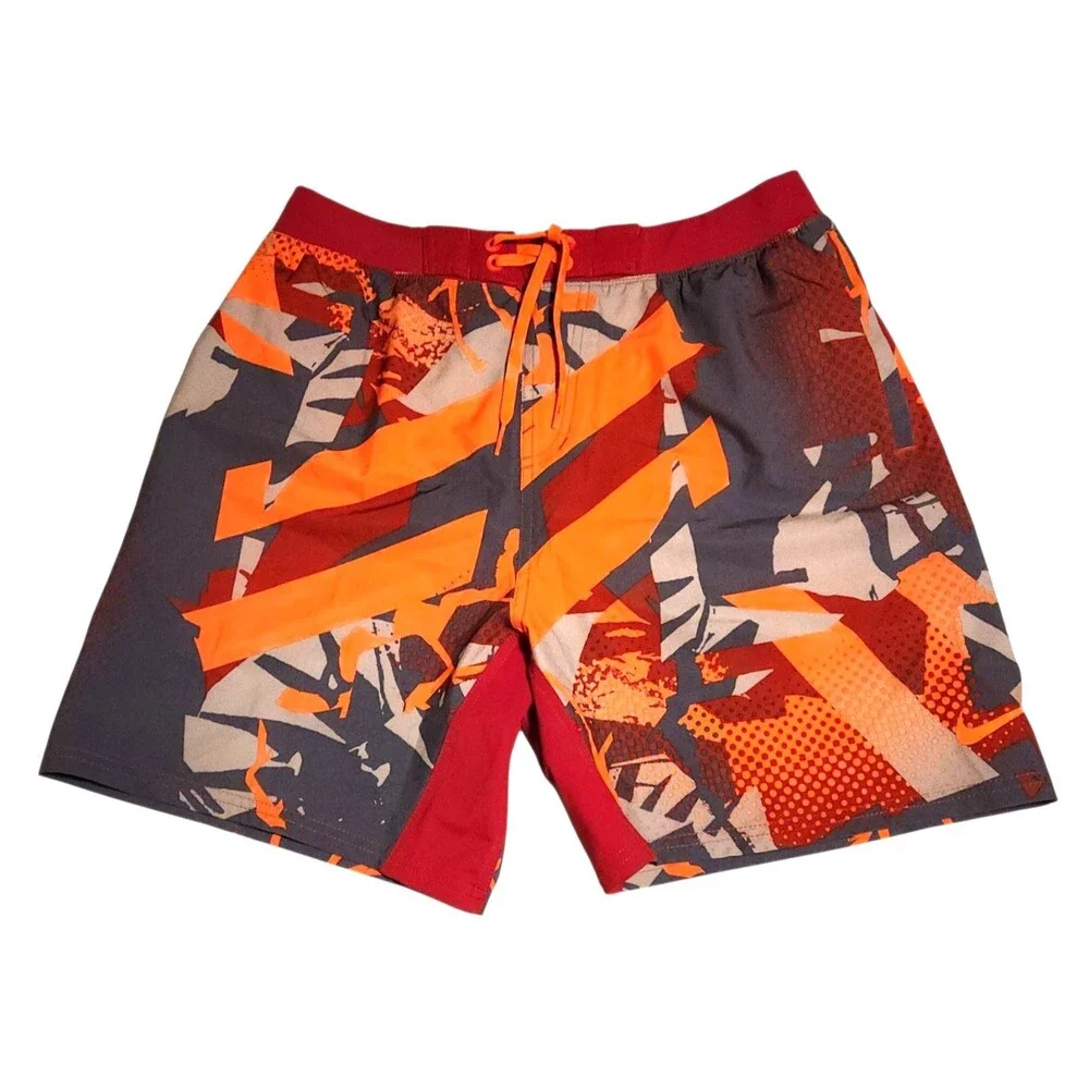 Nike Swim Trunks Hyper Crimson Print Pockets Mesh Lining Mens Size Large